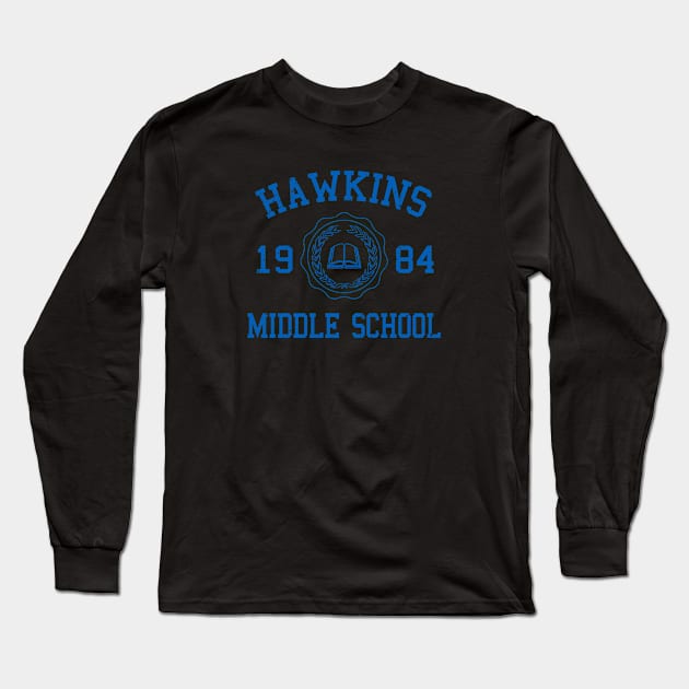 Hawkins Middle School Long Sleeve T-Shirt by SeattleDesignCompany